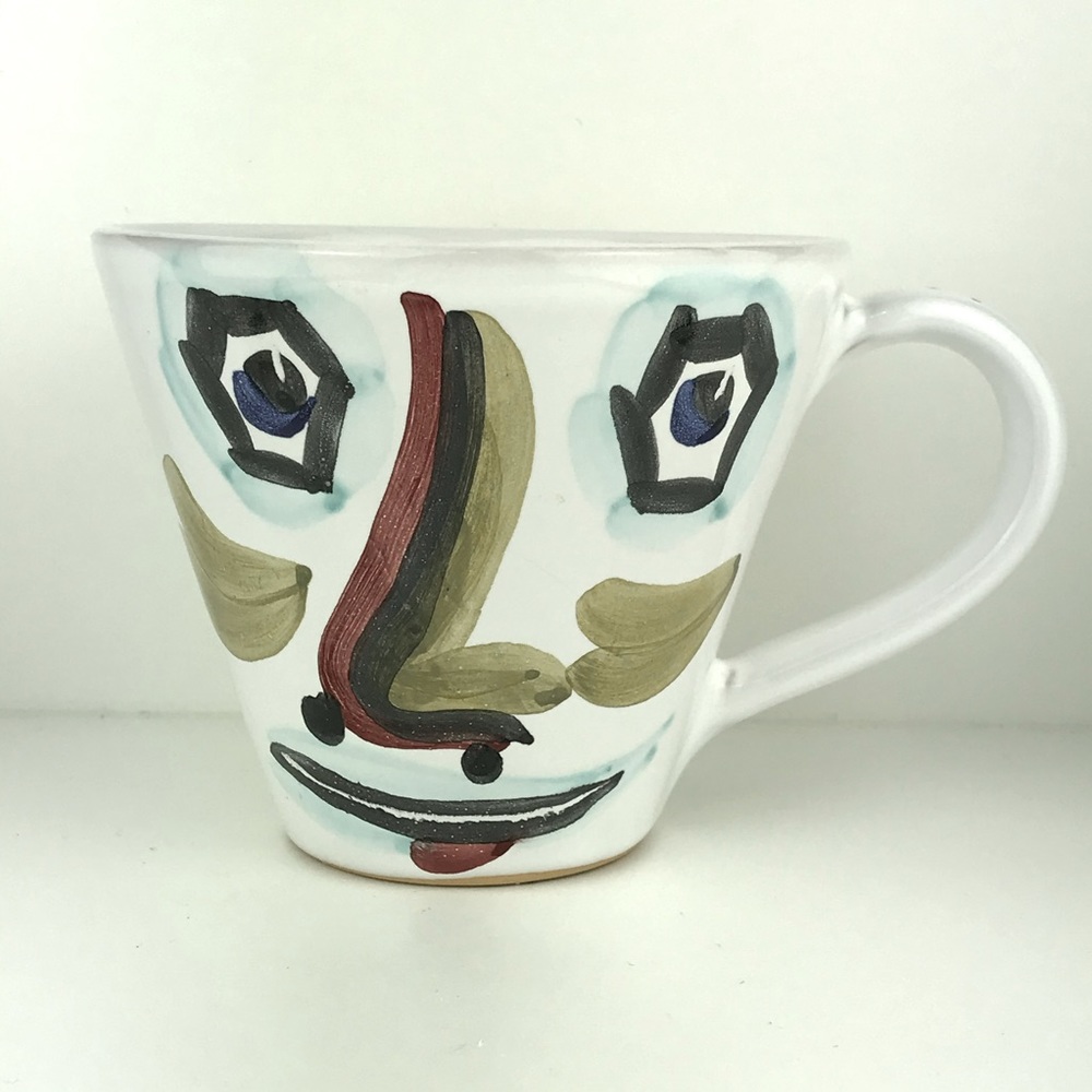 Starbucks RARE Sberna Deruta Italy Multi Color Abstract Face Mug 12 Oz